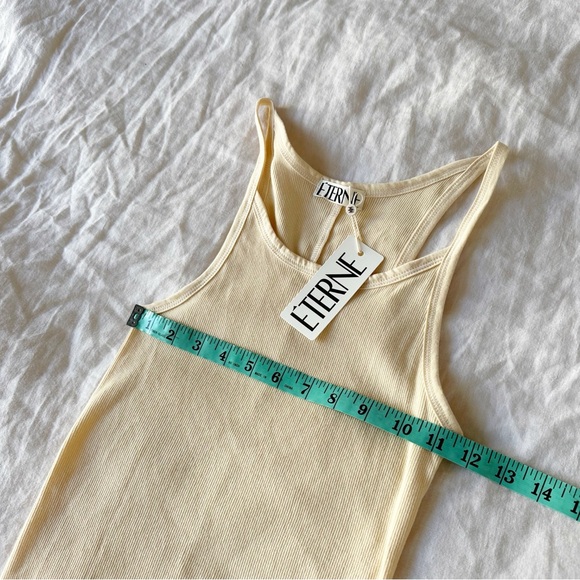 ETERNE Ribbed Cotton Tank Top Butter Yellow NWT NEW - Picture 6 of 7